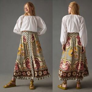 FARM Rio Anthropologie Split Hem Skirt